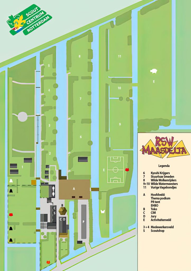 Plattegrond Scoutcentrum Rotterdam, RSW Maasdelta 2024